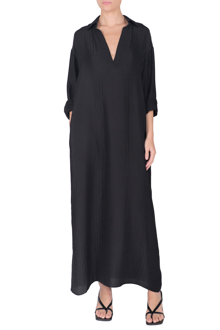 Silk Croco Polo Dress