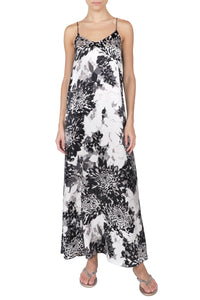 Printed Silk Satin Cami Dress
