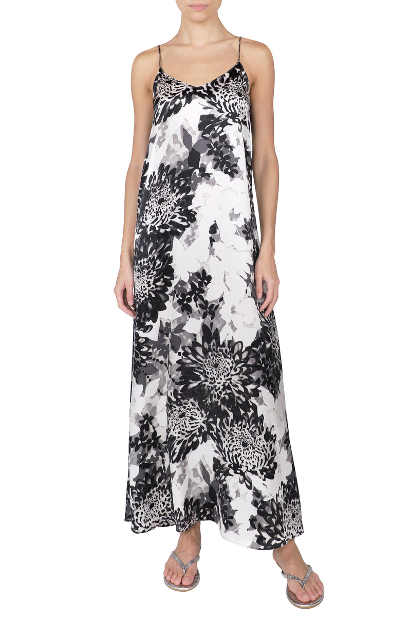 Printed Silk Satin Cami Dress