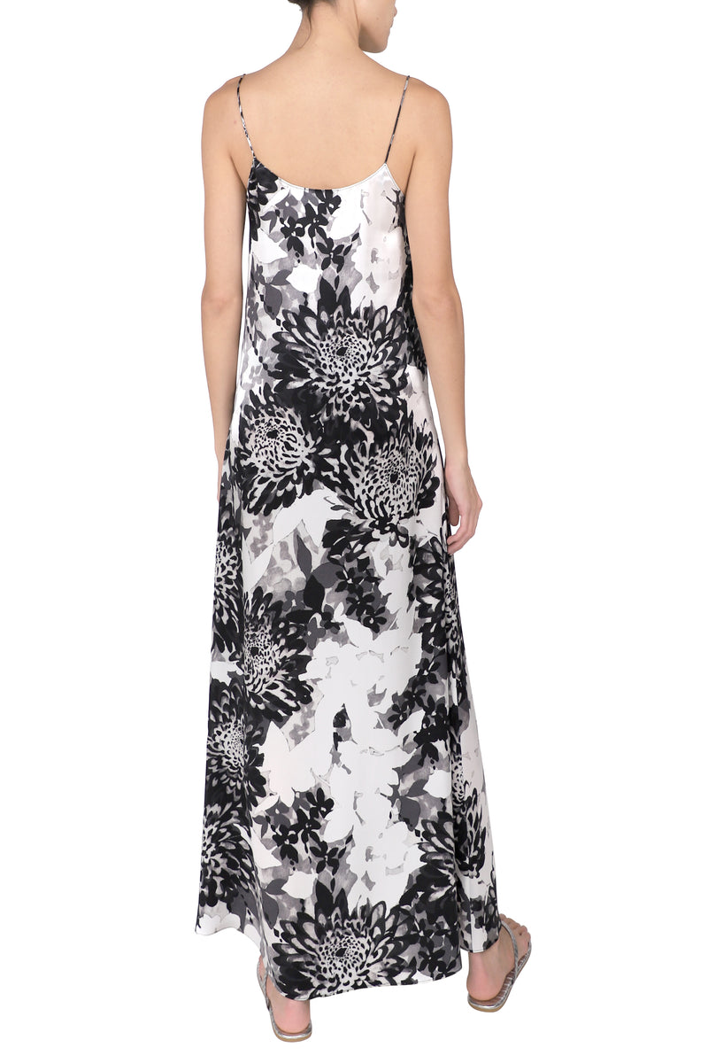 Printed Silk Satin Cami Dress