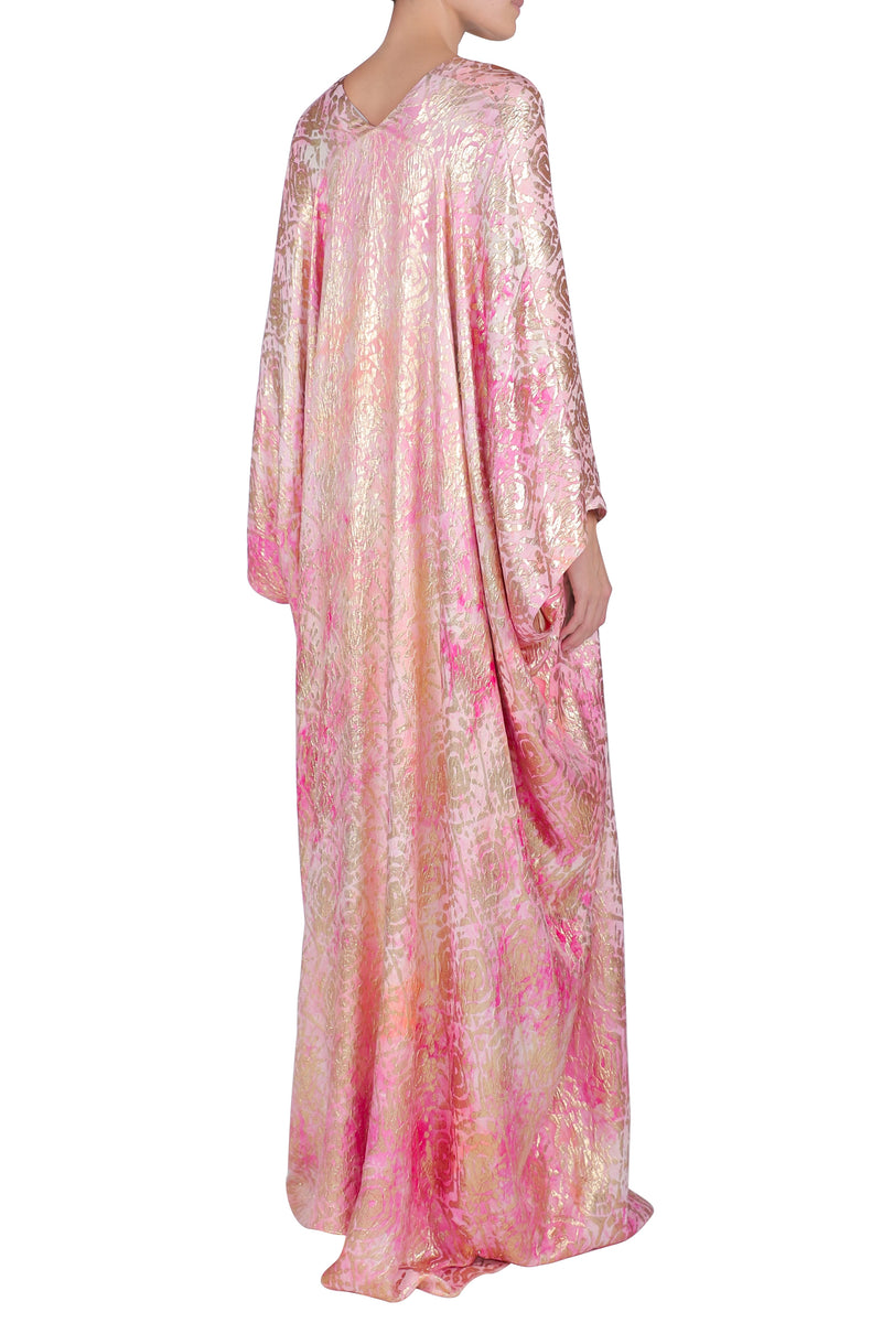 Silk Chiffon Rose Oversized Boubou Caftan