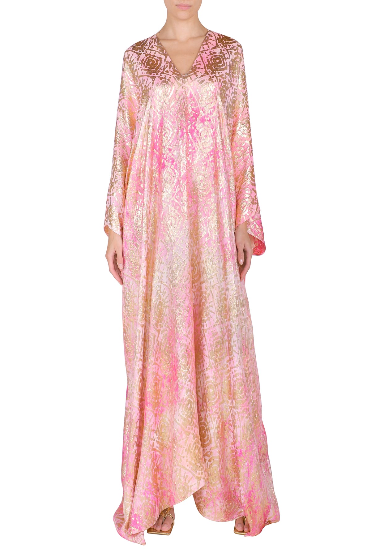 Silk Chiffon Rose Oversized Boubou Caftan