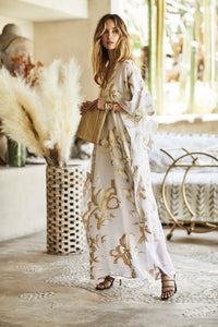 Metallic 3D Rose Flower Boubou Caftan