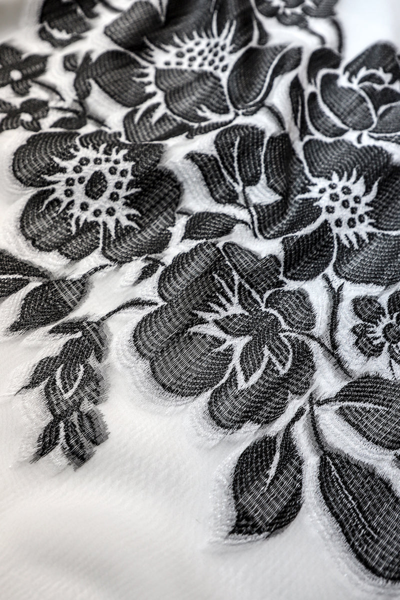 Metallic Silk Flower Babani Cover Up