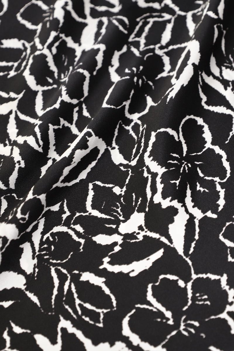 Printed Silk Satin Polo Dress