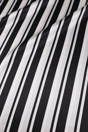 Silk Satin Stripes Button Down Dress