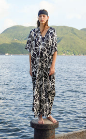 Silk Satin Hibiscus Boubou Caftan