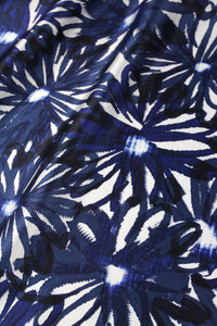 Daisy Print Tasseled Silk Satin Boubou Caftan