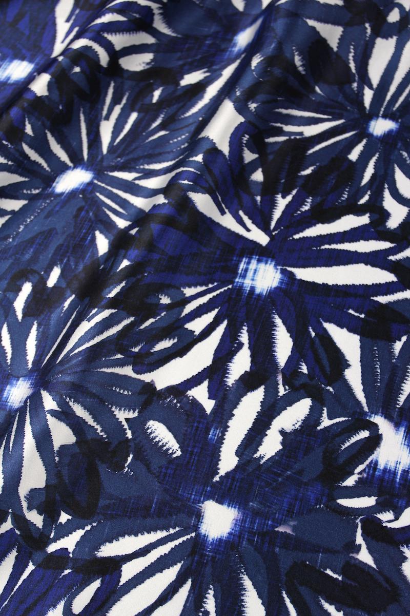 Daisy Print Tasseled Silk Satin Boubou Caftan