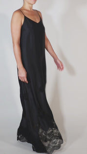 Embroidered Lace Velour Cami Dress