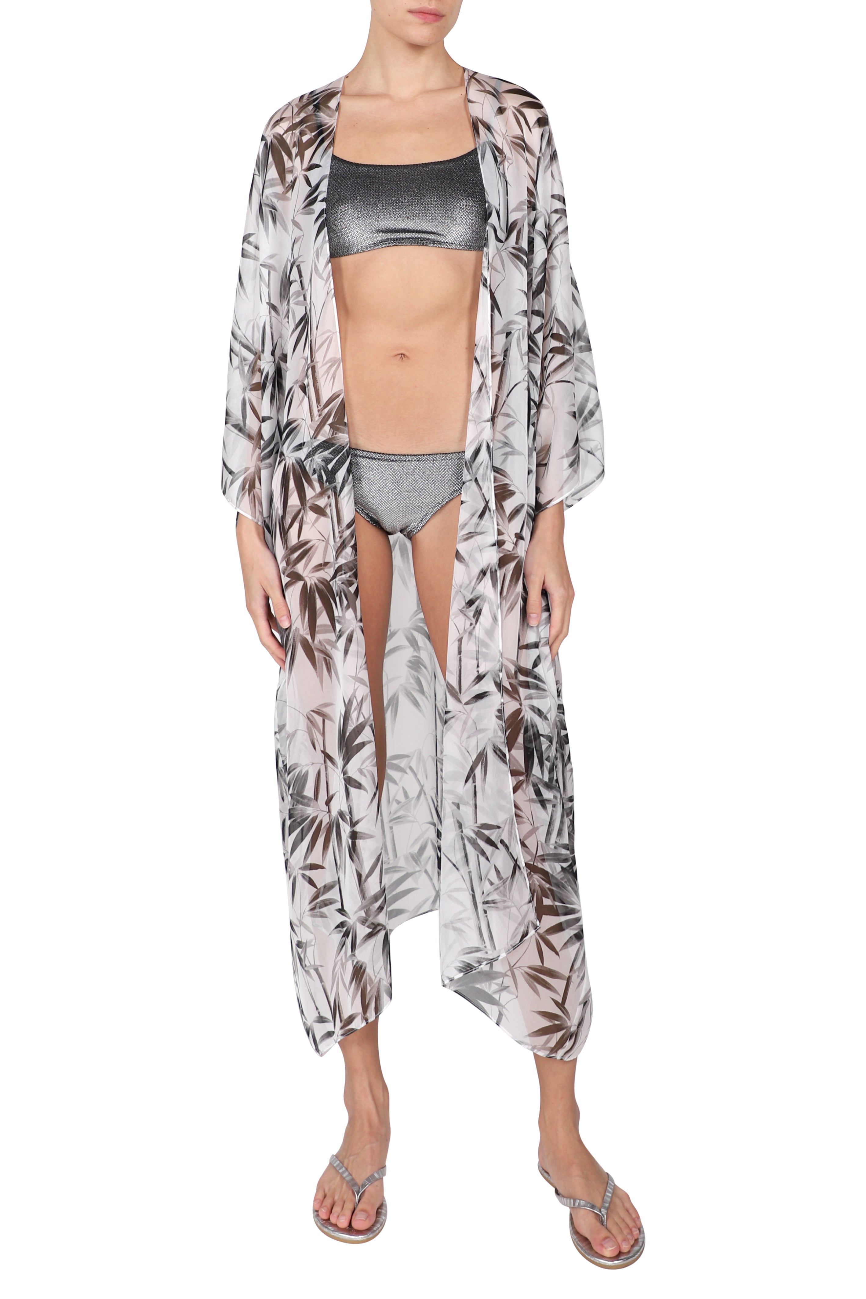 Printed Silk Chiffon Babani Cover Up