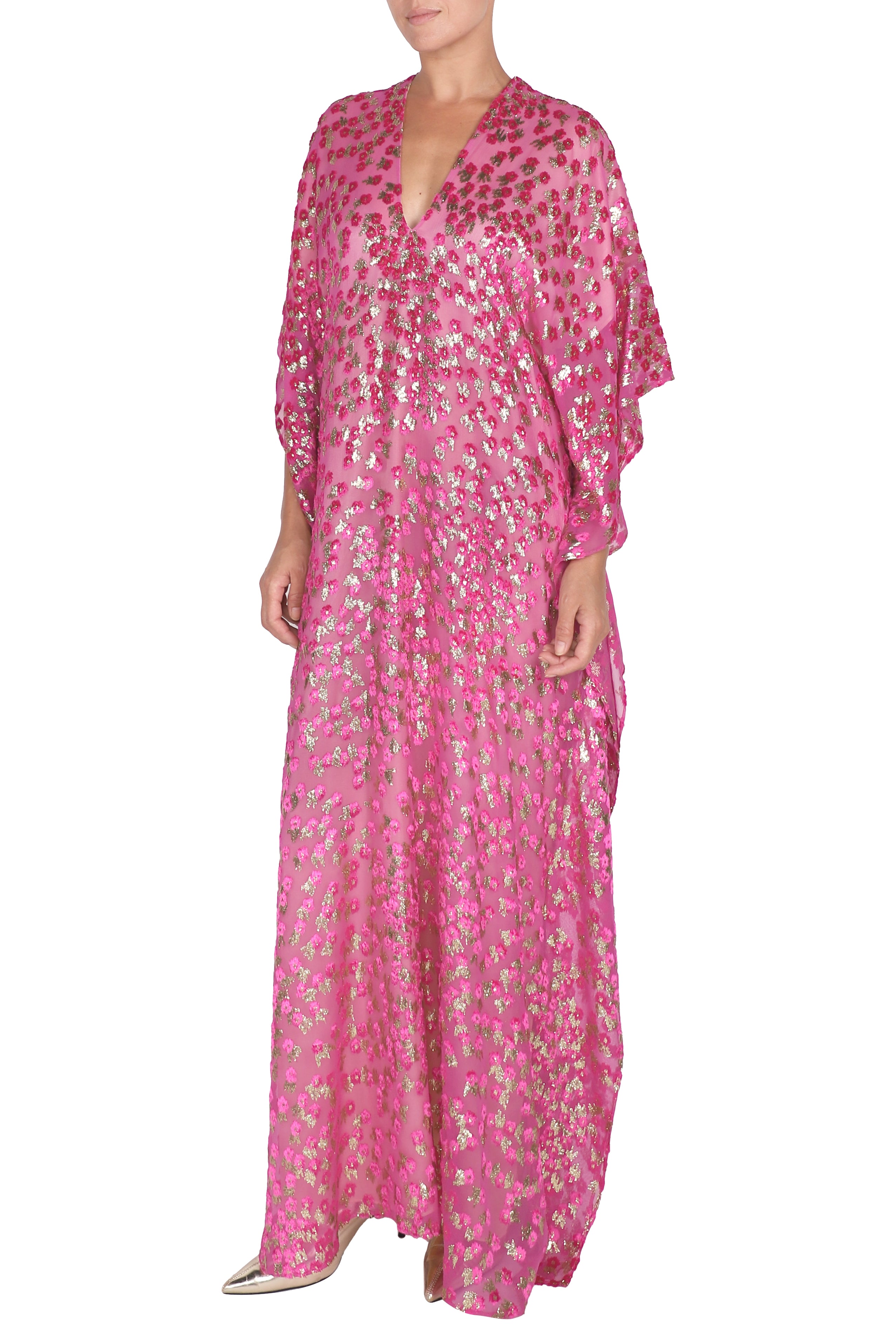 Little Flower Velour Devore Boubou Caftan