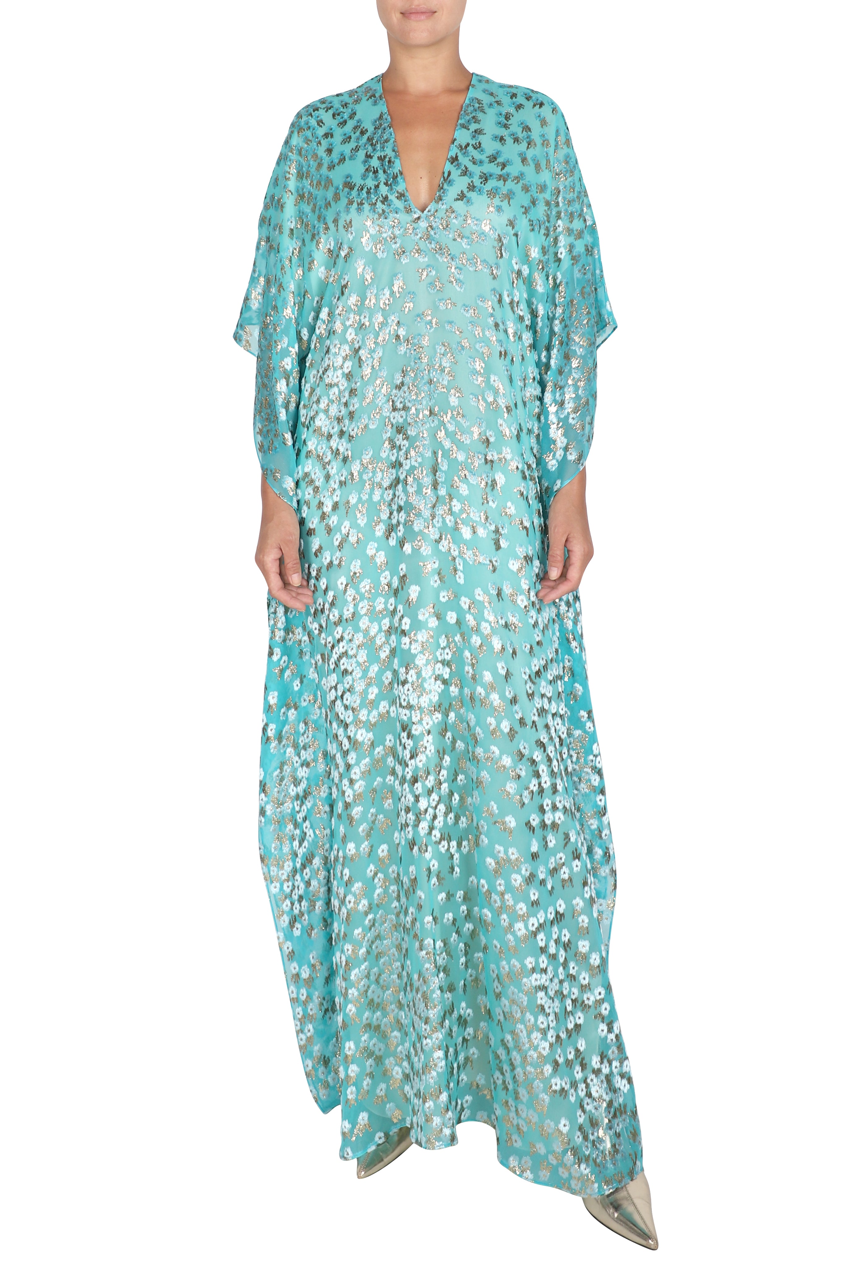 Little Flower Velour Devore Boubou Caftan