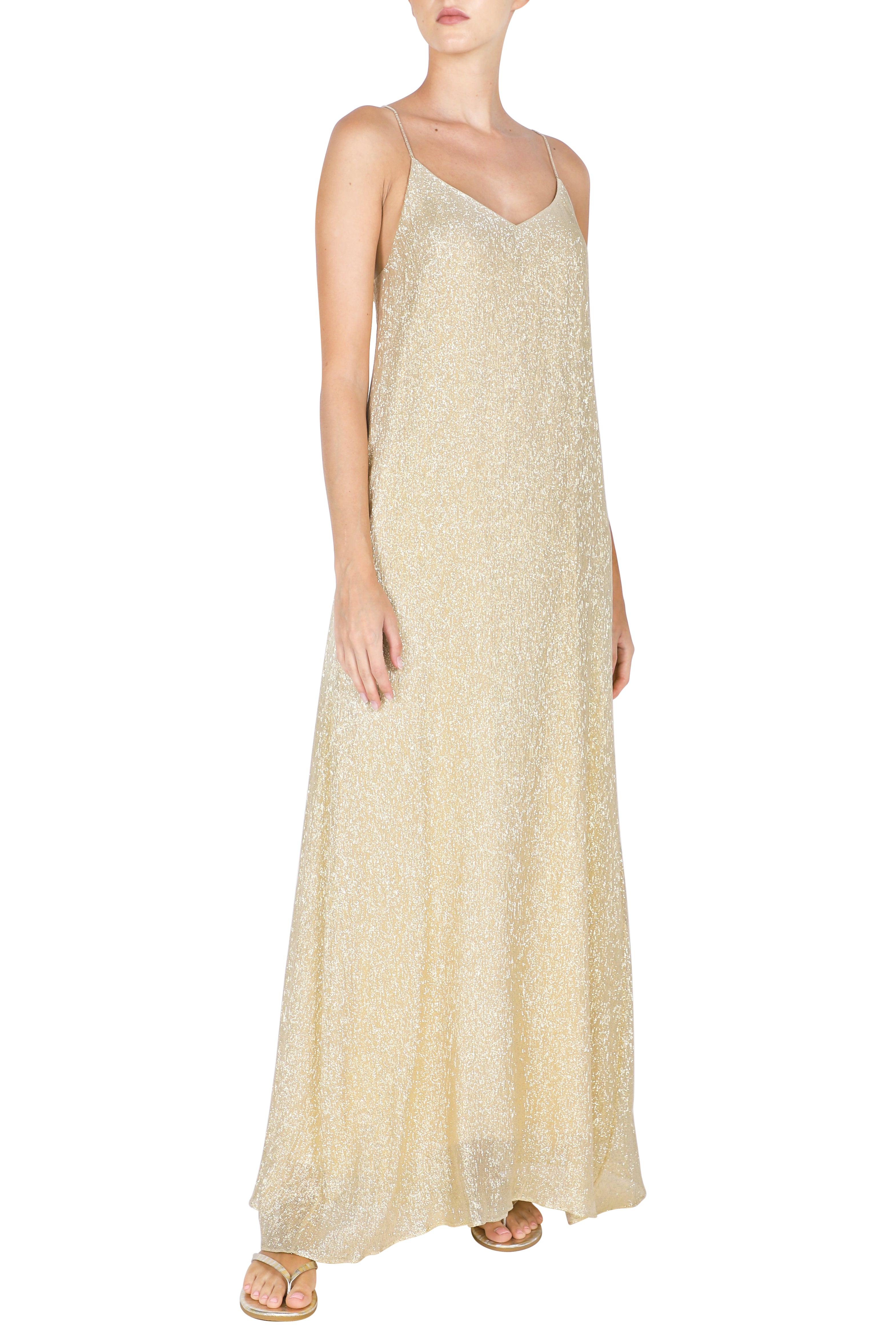 Metallic Racer Back Sun Dress