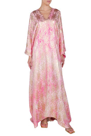 Silk Chiffon Rose Oversized Boubou Caftan