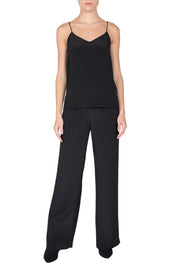 Silk Crepe De Chine Flare Pants