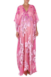 Rose Velour Devore Boubou Caftan