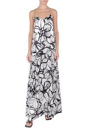Printed Silk Satin Sun Dress