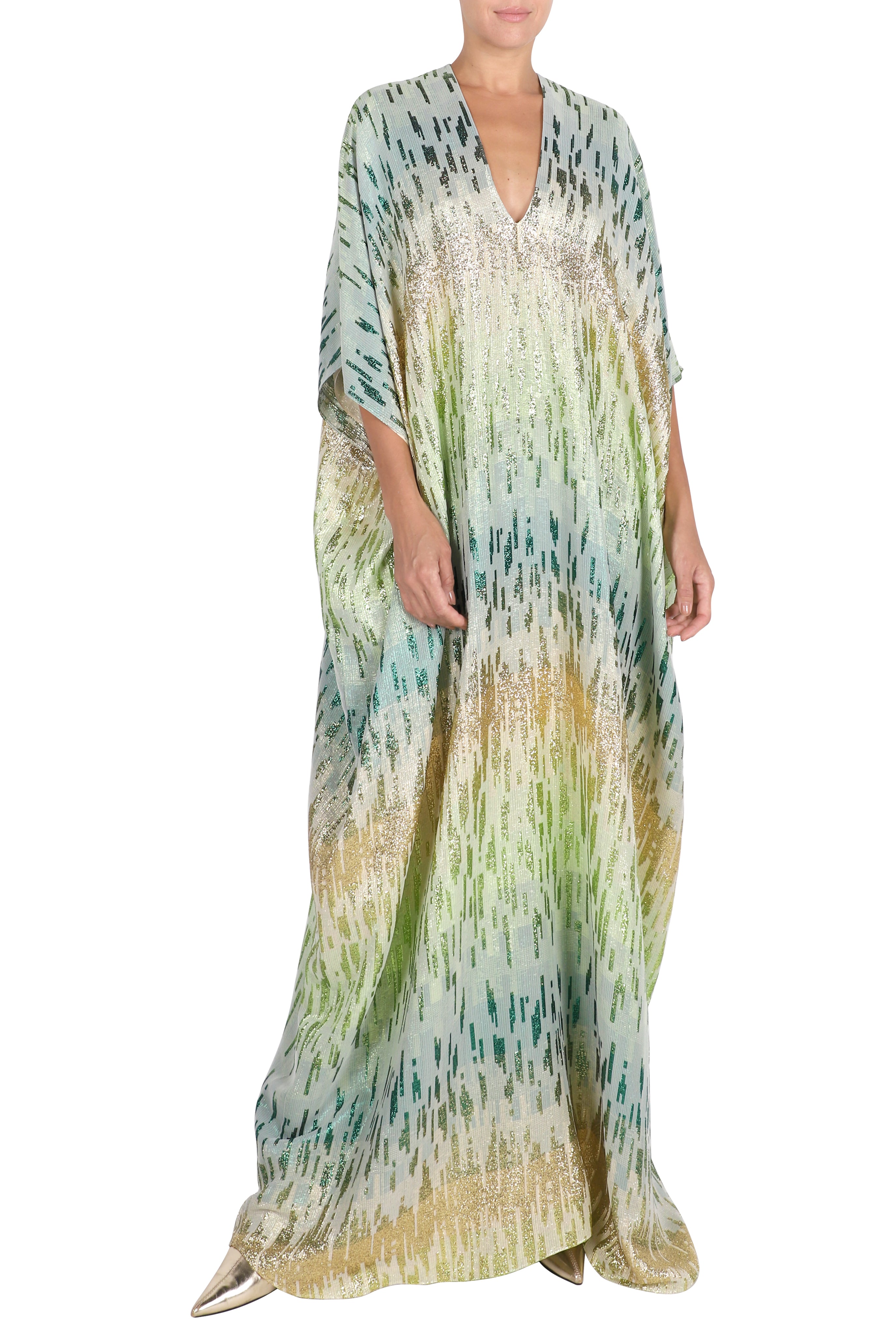 Metallic Broken Lines Boubou Caftan