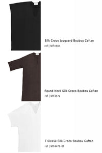 Round Neck Silk Croco Boubou Caftan
