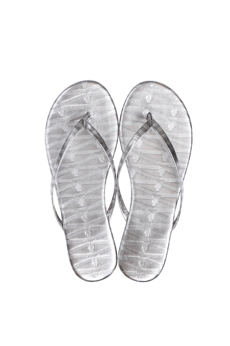 Metallic Monogram Flip Flops Marie France Van Damme