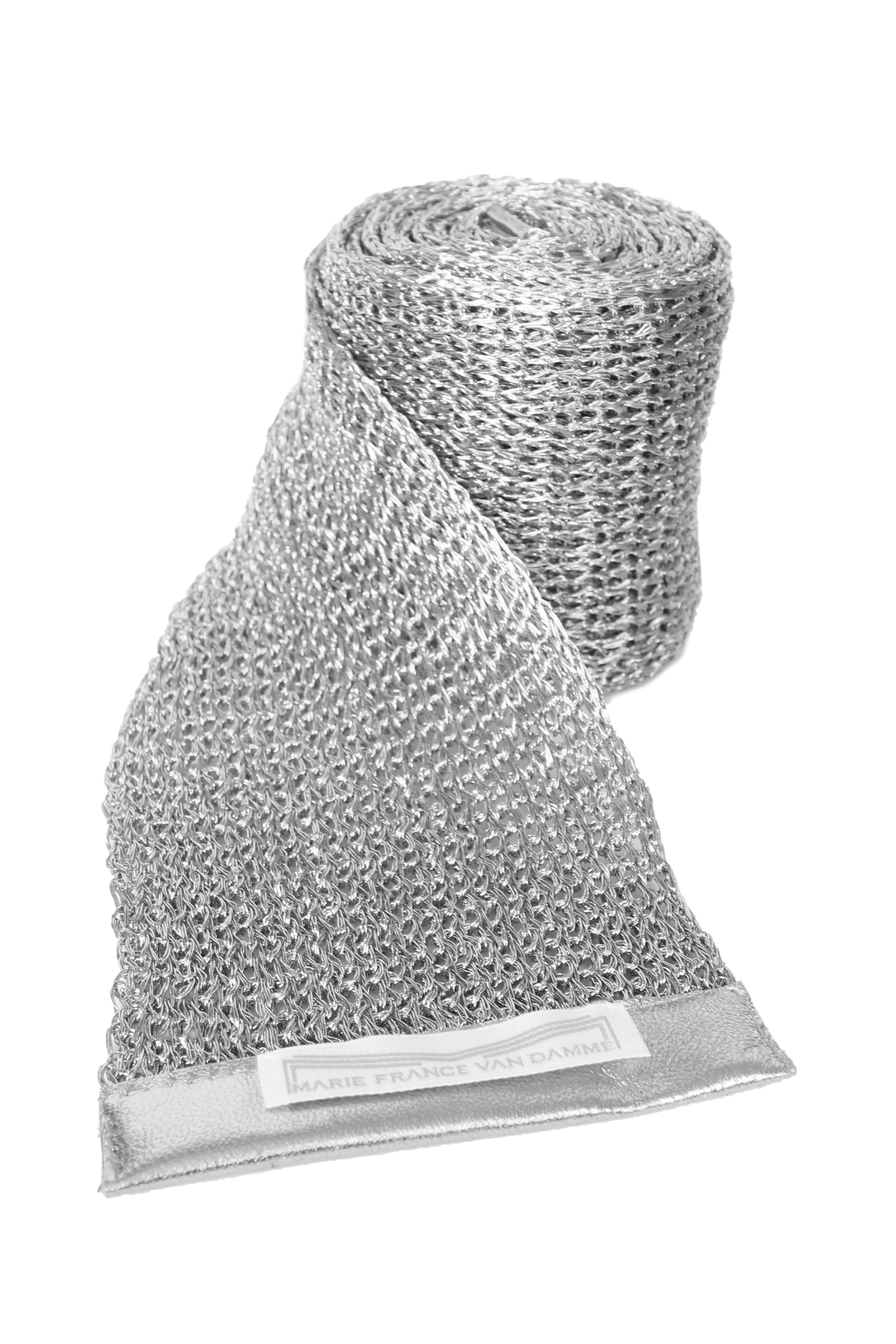 Silver Metallic Mesh Belt – Marie France Van Damme