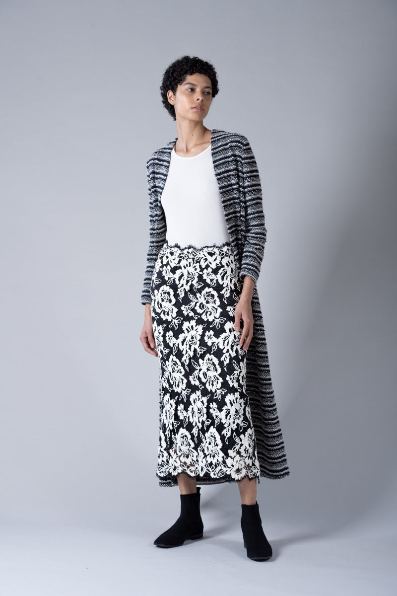 Floral Embroidered Lace Skirt