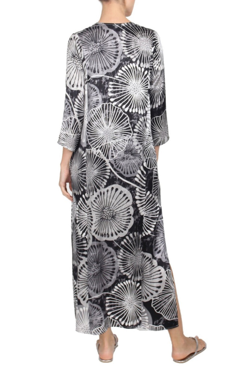 Silk Printed Long Hammer Dress