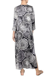 Silk Printed Long Hammer Dress