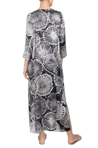 Silk Printed Long Hammer Dress