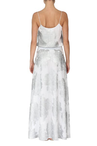 Silk Metallic Flower Skirt