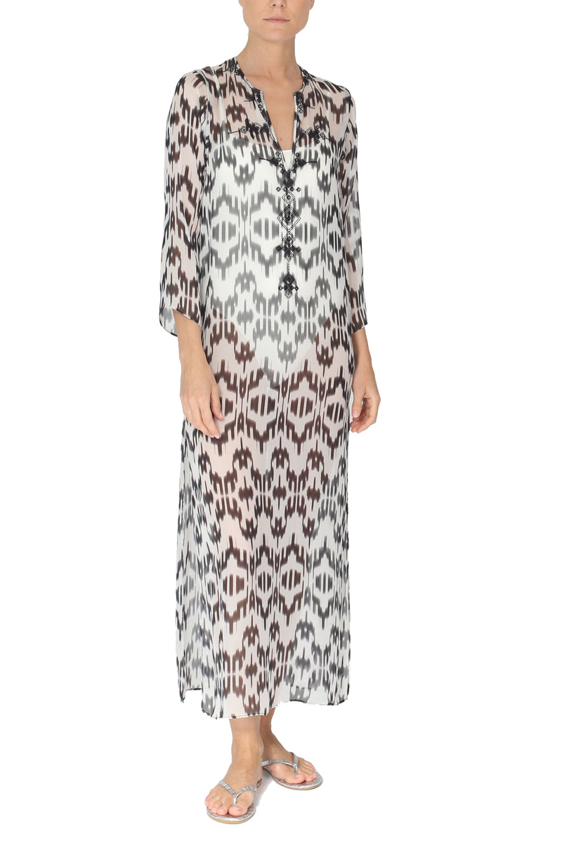 Printed Embroidered Long Tunic