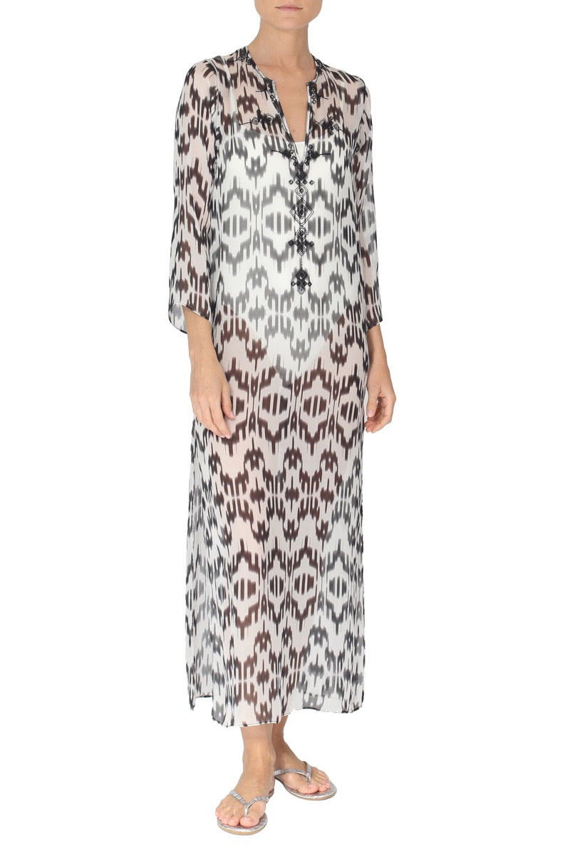 Printed Embroidered Long Tunic