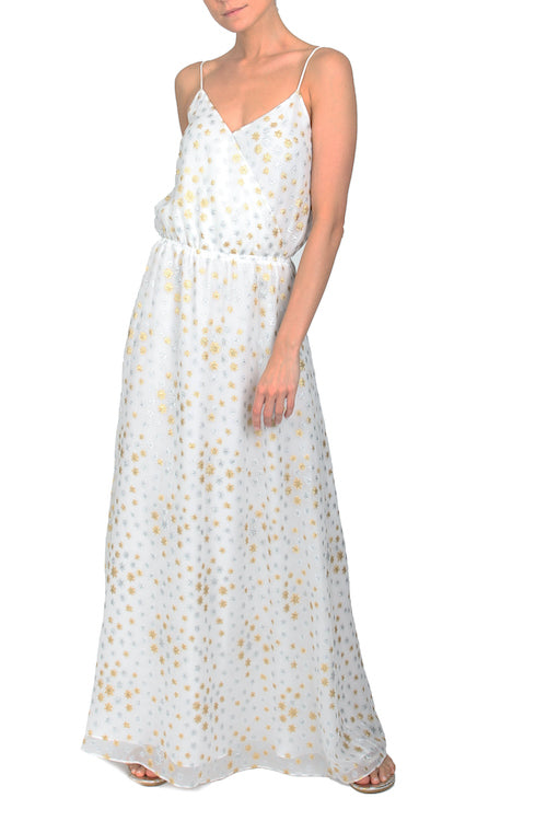 Metallic Star Wrap Dress