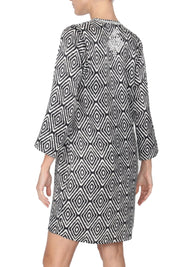 Embroidered Silk Satin Printed Dress
