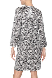 Embroidered Silk Satin Printed Dress