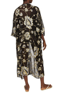 Metallic Floral Cover Up
