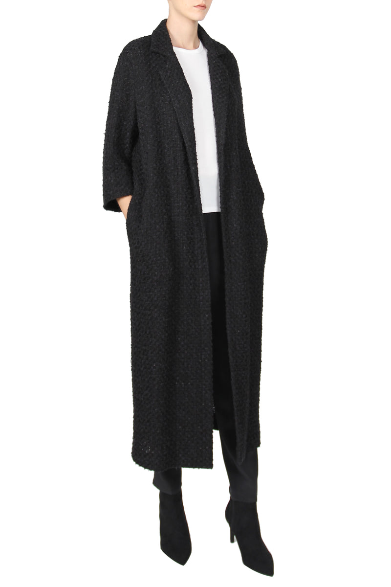 Long Tweed Trench Coat