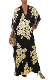 Metallic Rose Flower Boubou Caftan