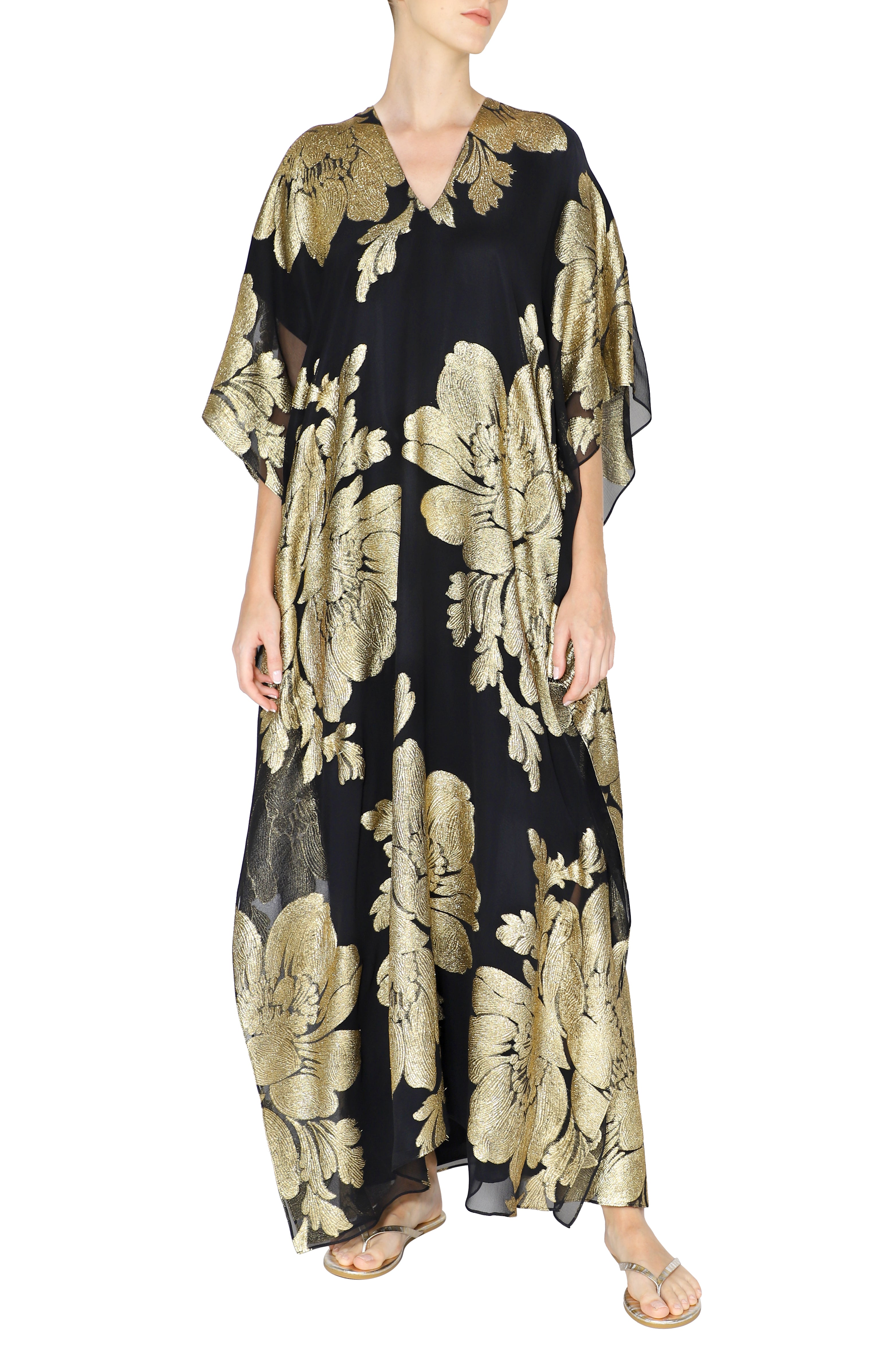 Metallic Big Flower Boubou Caftan