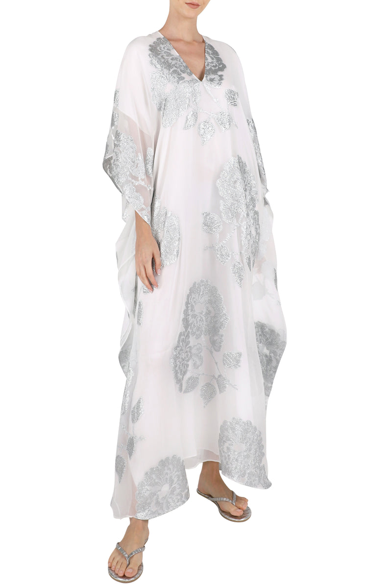 Oriental Flower Silk Boubou Caftan