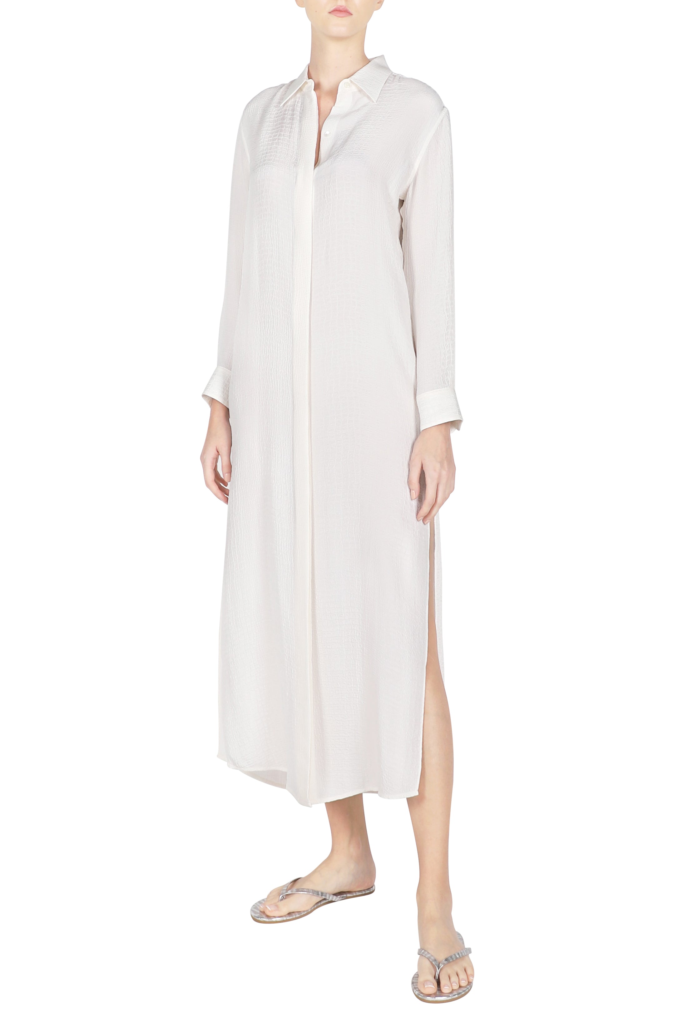 White silk deals shift dress