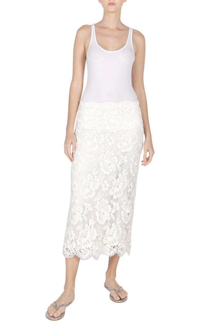 Floral Embroidered Lace Skirt