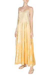 Ombre Palm Racer Back Sun Dress