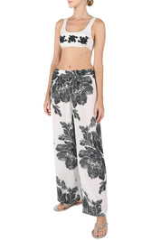 Silk Printed Flair Pants