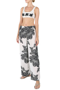 Silk Printed Flair Pants