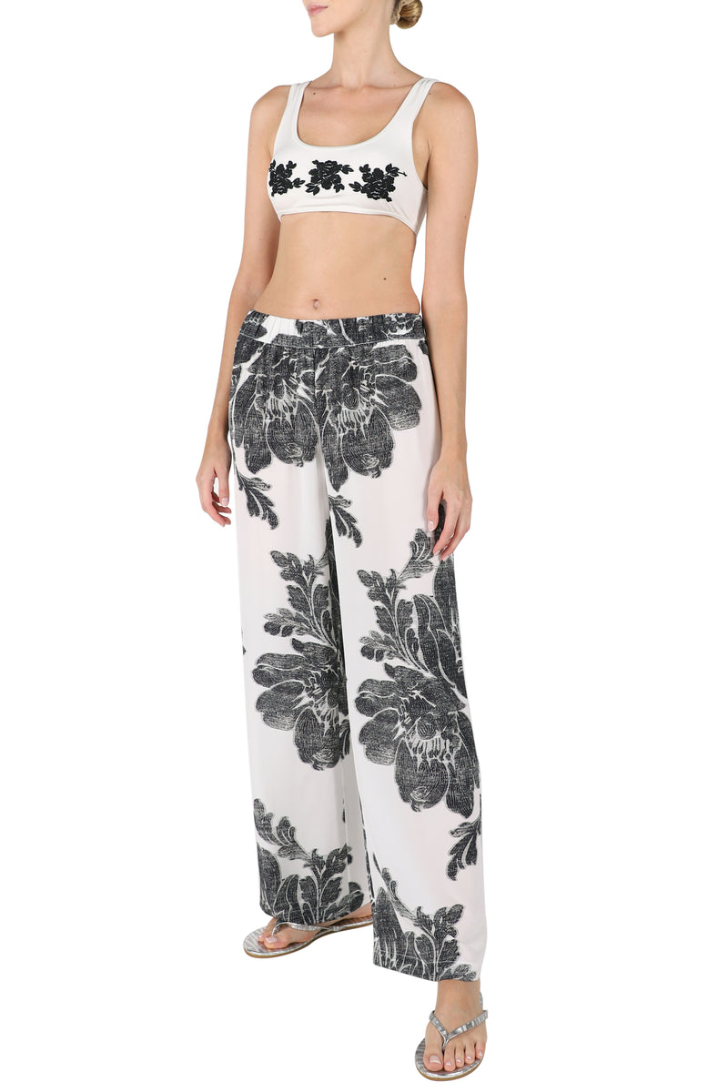 Silk Printed Flair Pants