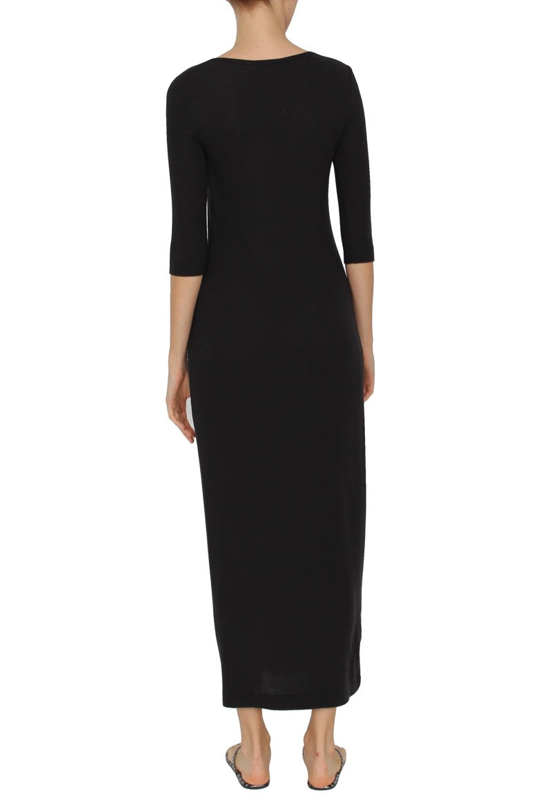 Ribbed Silk Blend Tunisien Dress