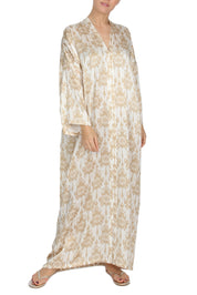 Silk Printed Long Sleeve Boubou Caftan
