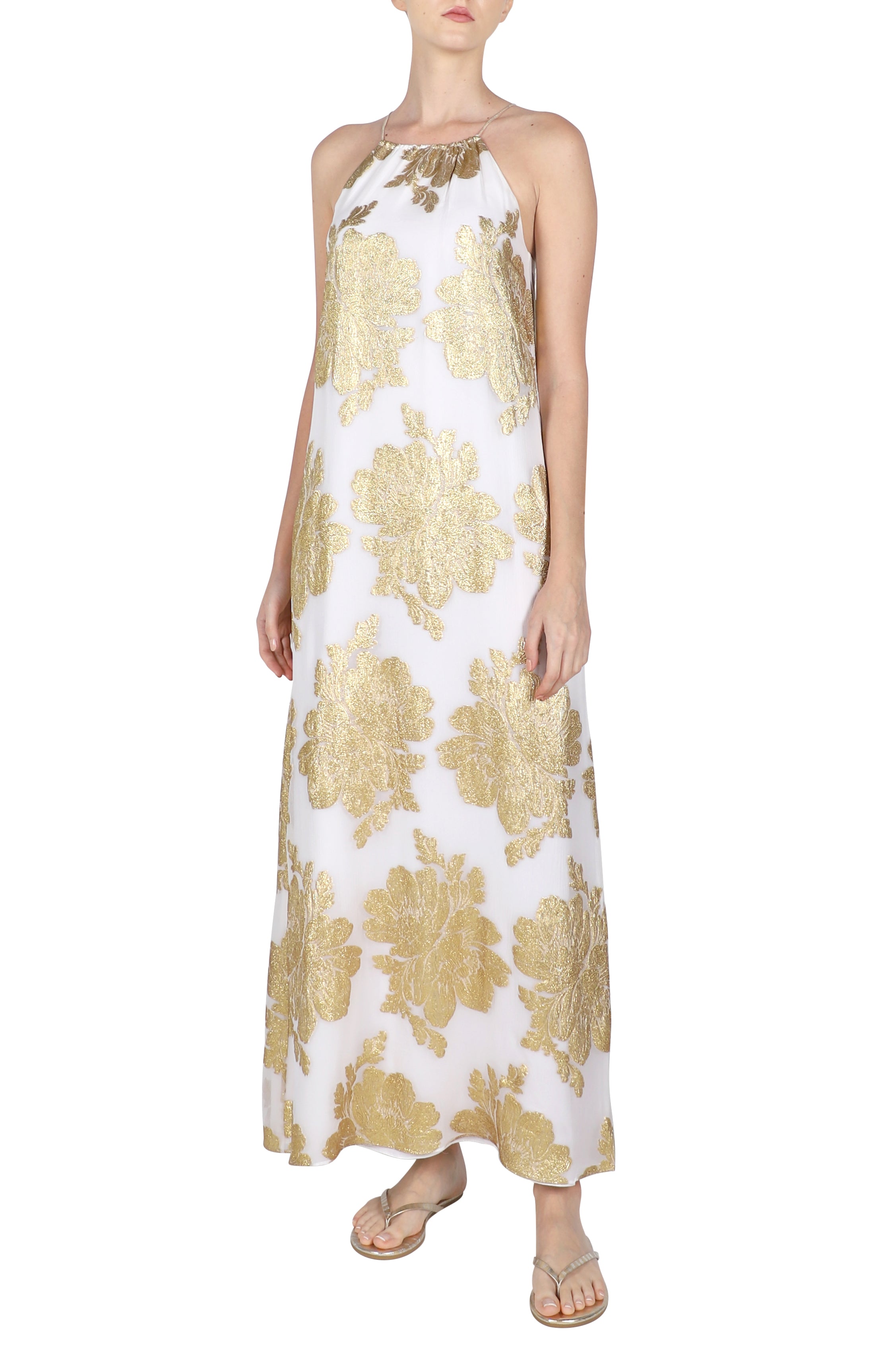 Racer Back Rose Lurex Dress